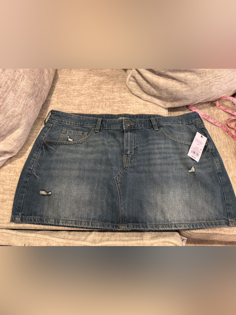 wild fable Blue Distressed Denim Mini Skirt